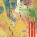 Early Spring Ascent, 2011, acrylic on paper, 48" x 12" by Robert Green. ©